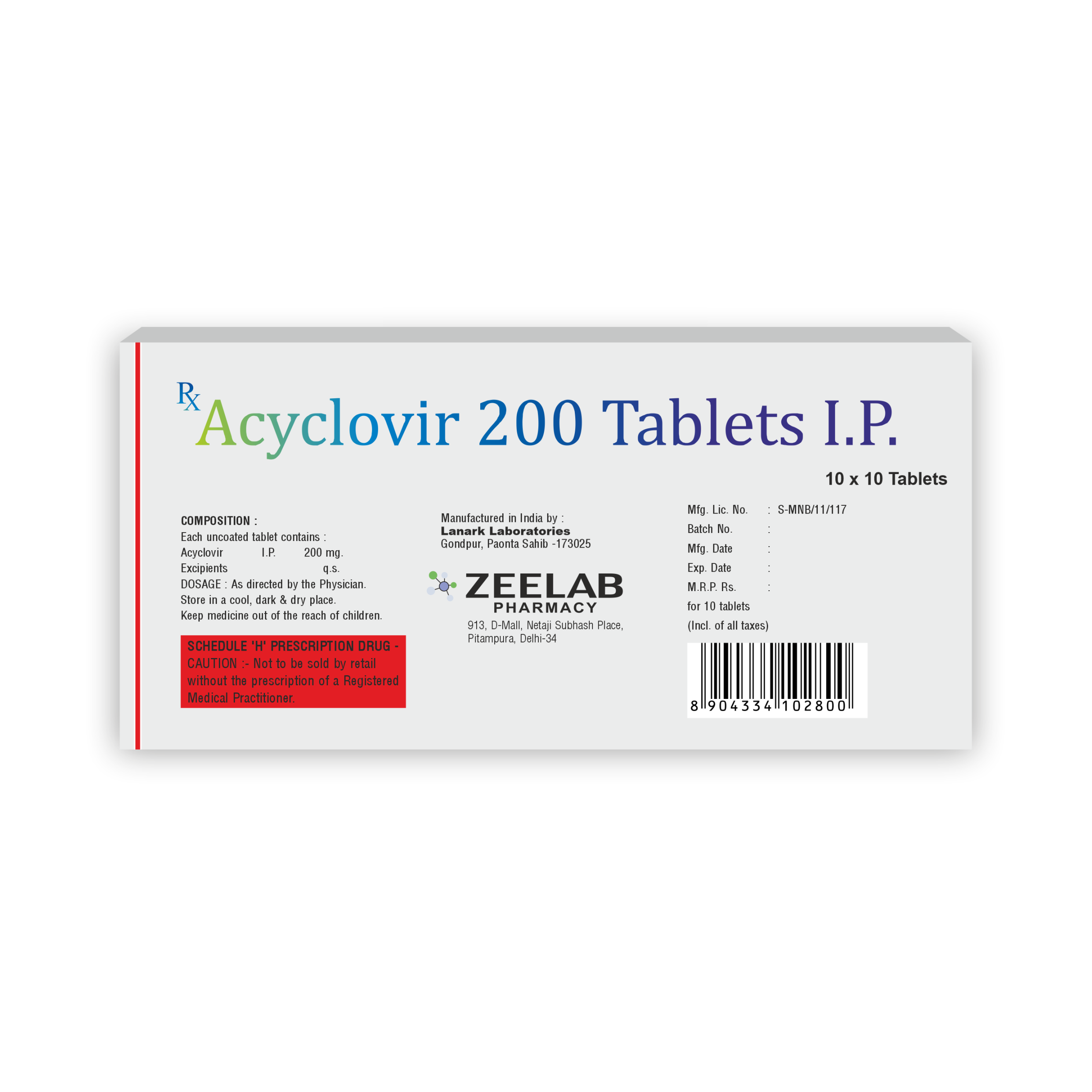 Acivix 200 Antiviral Tablet