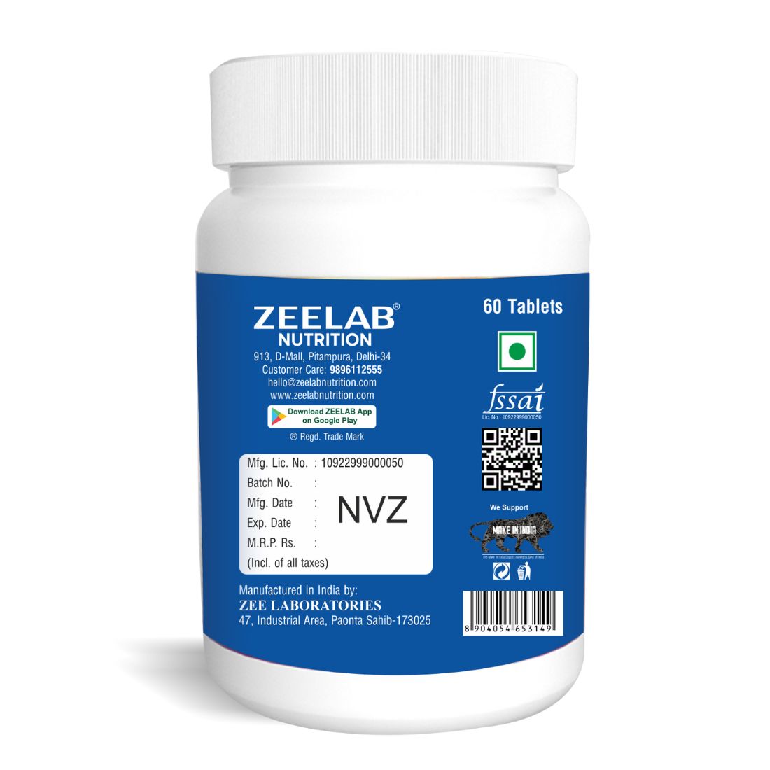 Zeelab Biotin 60 Tablet | Supplement for Hair, Skin & Nail Health