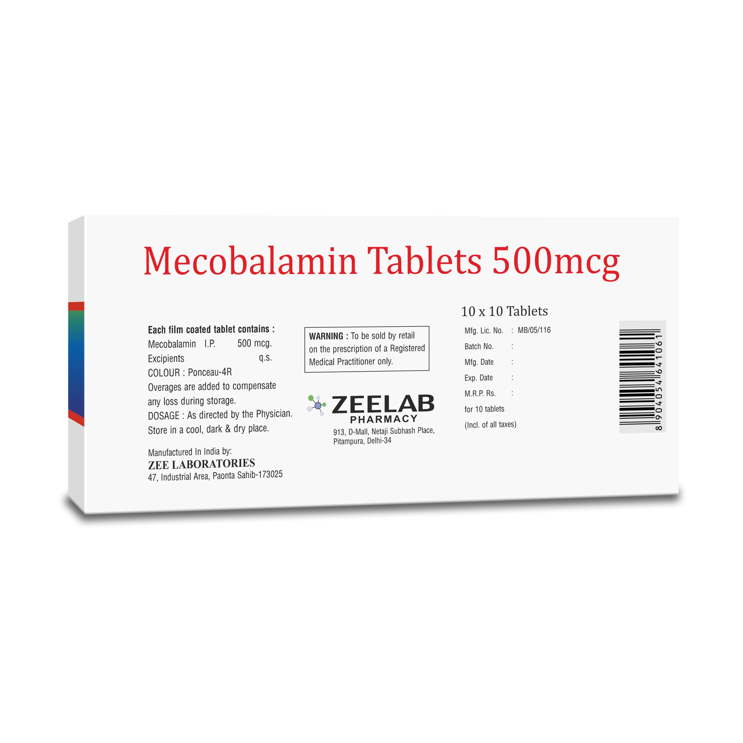 MY12 500 Tablet | Helps Treat Vitamin B12 Deficiency & Supports Energy