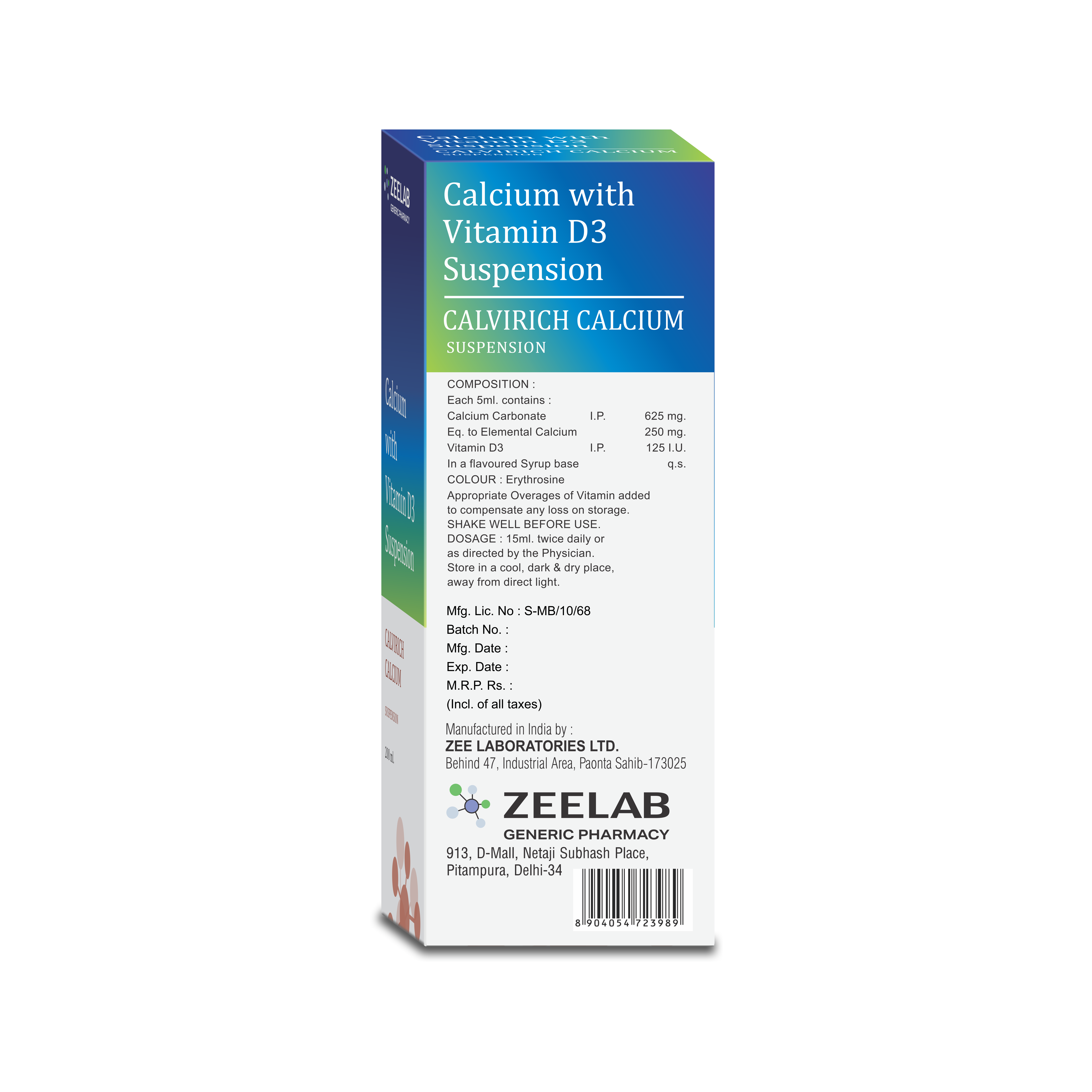 Calvirich Calcium Suspension 200 ml | For Supplement for Bone Health