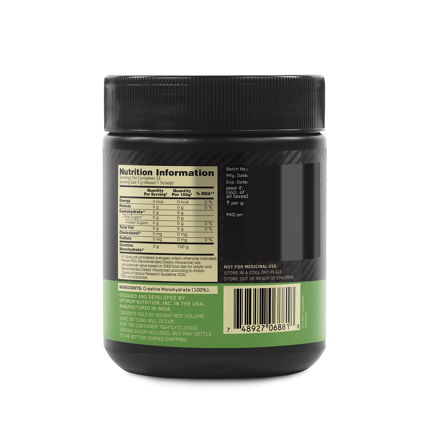 Optimum Nutrition (ON) Micronized Creatine Powder 100 gm