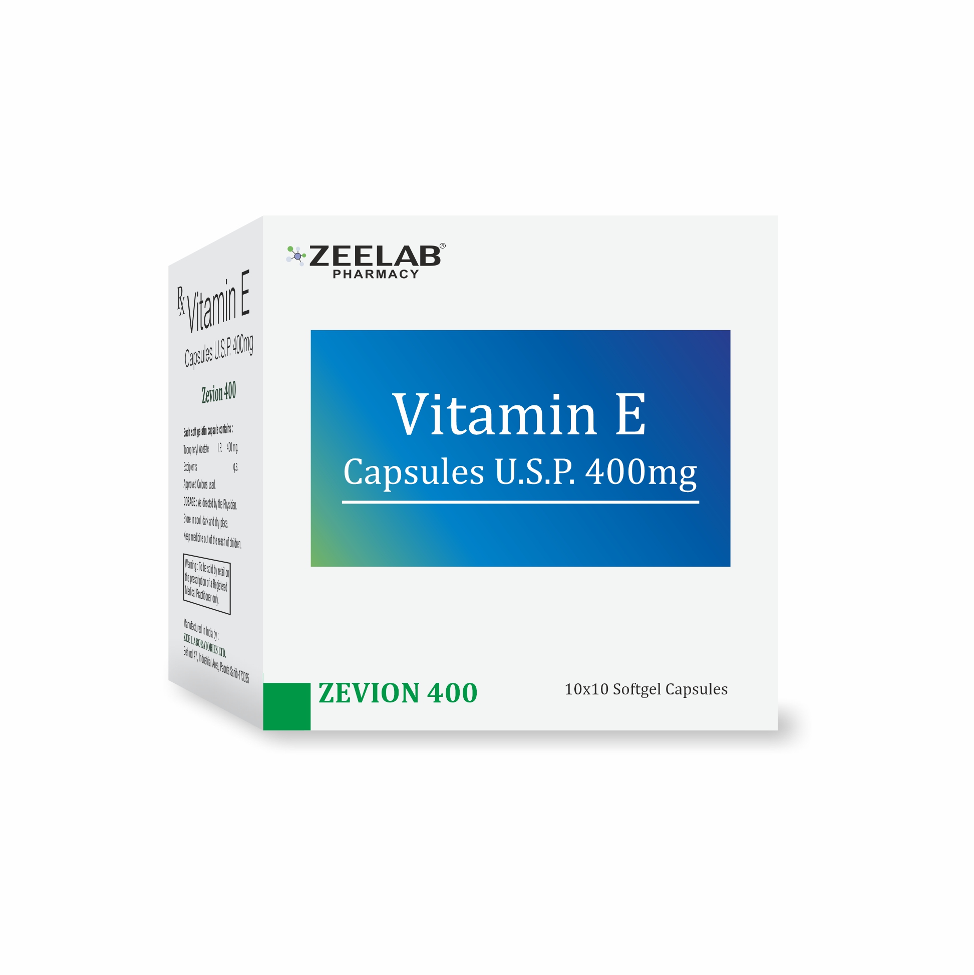 E Vitazem 400 Vitamin E Softgel Capsule | For Healthy Skin, Hair & Cells