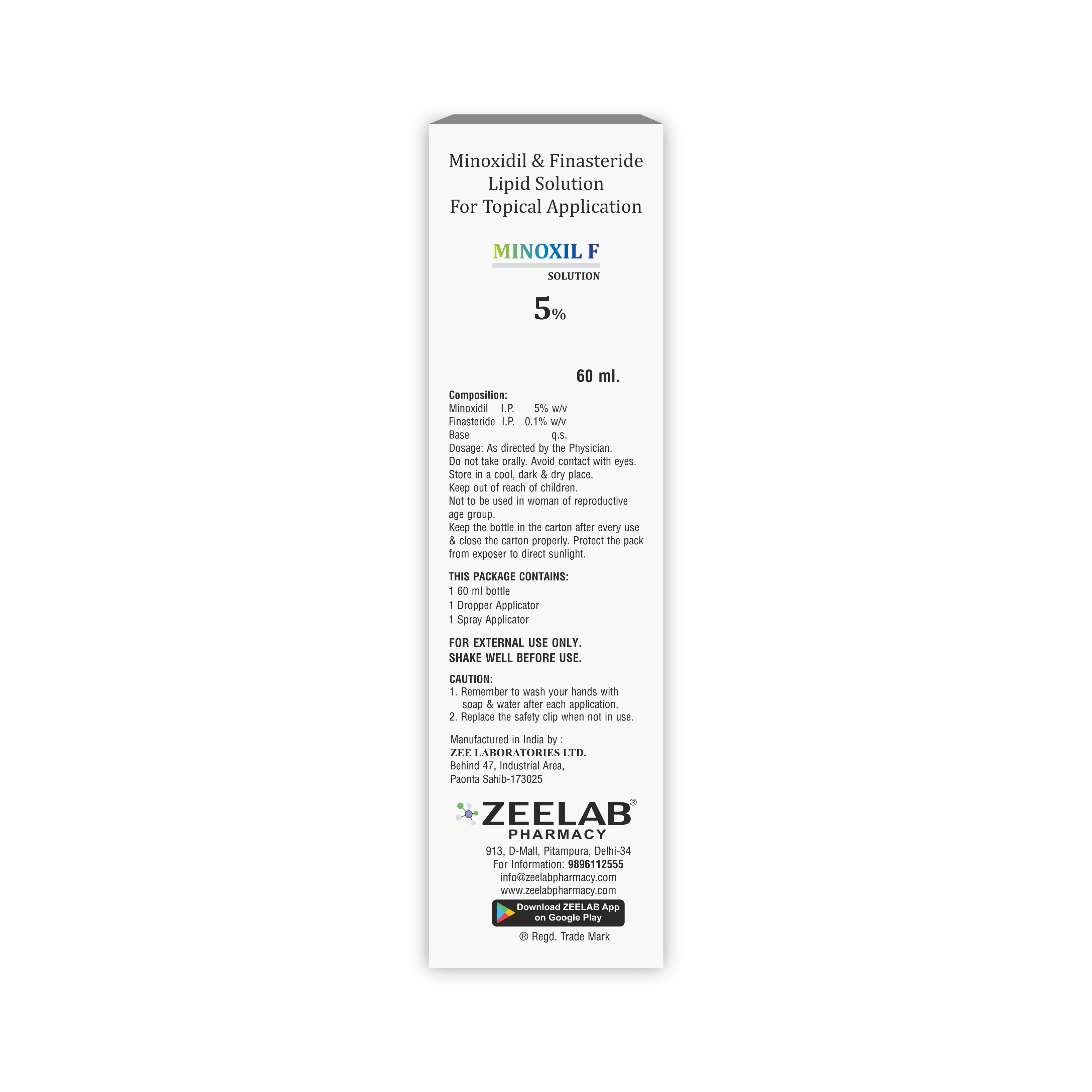 Minoxil F 5% Topical Solution For Hair Growth