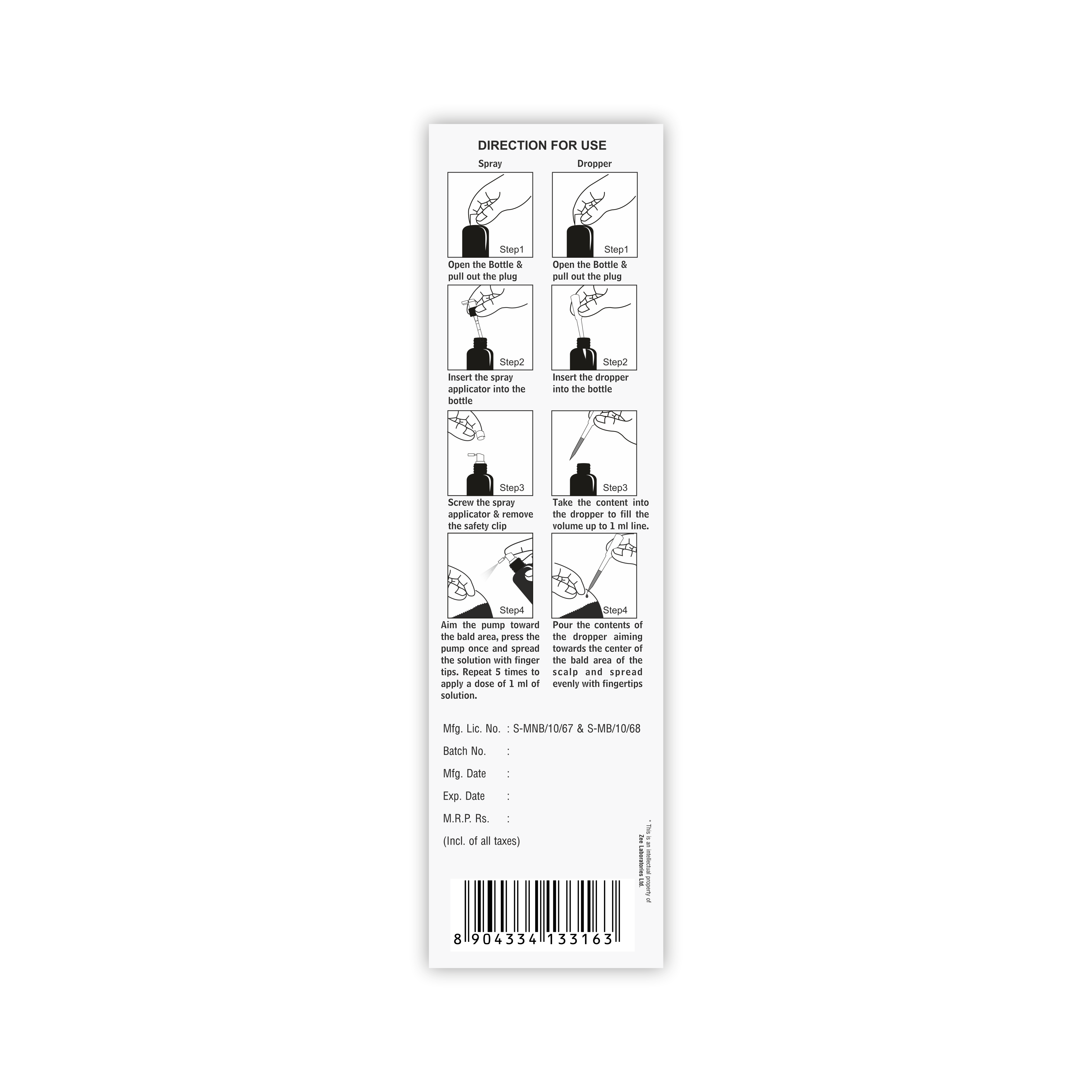 Minoxil F 5% Topical Solution For Hair Growth