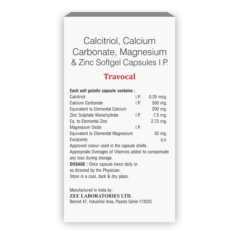 Travocal Calcium Softgel Capsule | For Strong Bones & Calcium Support