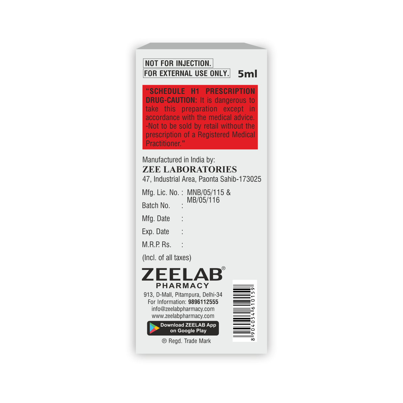 Zoxicin K 0.5% Eye/Ear Drops