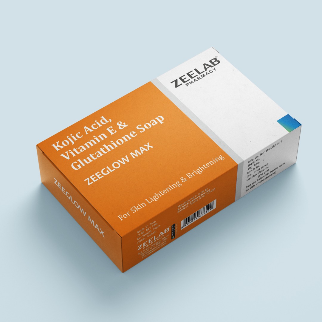 Zeeglow Max | Kojic Acid and Glutathione Soap​ with Vitamin E | For Glowing Skin