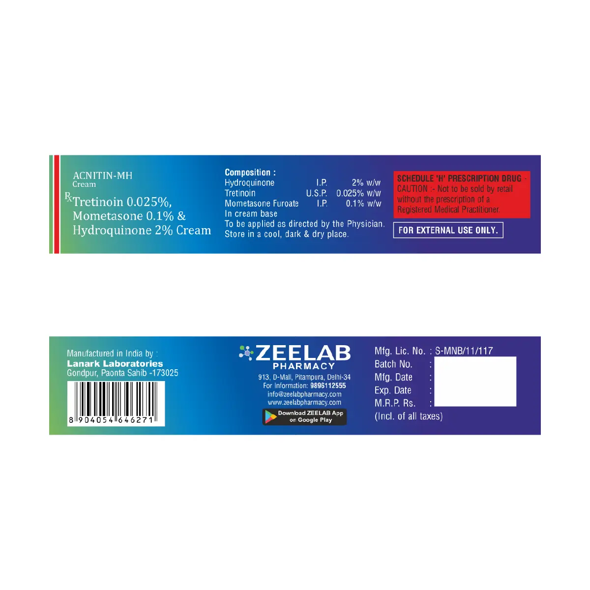Acnitin MH Cream 15 gm | Anti Acne & Blemish Control Cream
