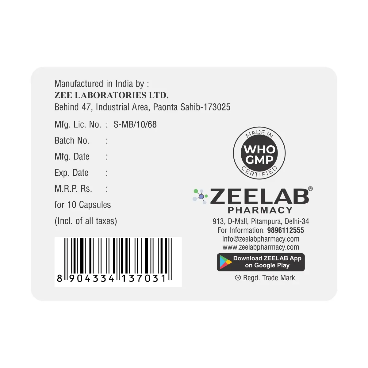 Amoxible 250 Antibiotic Capsule
