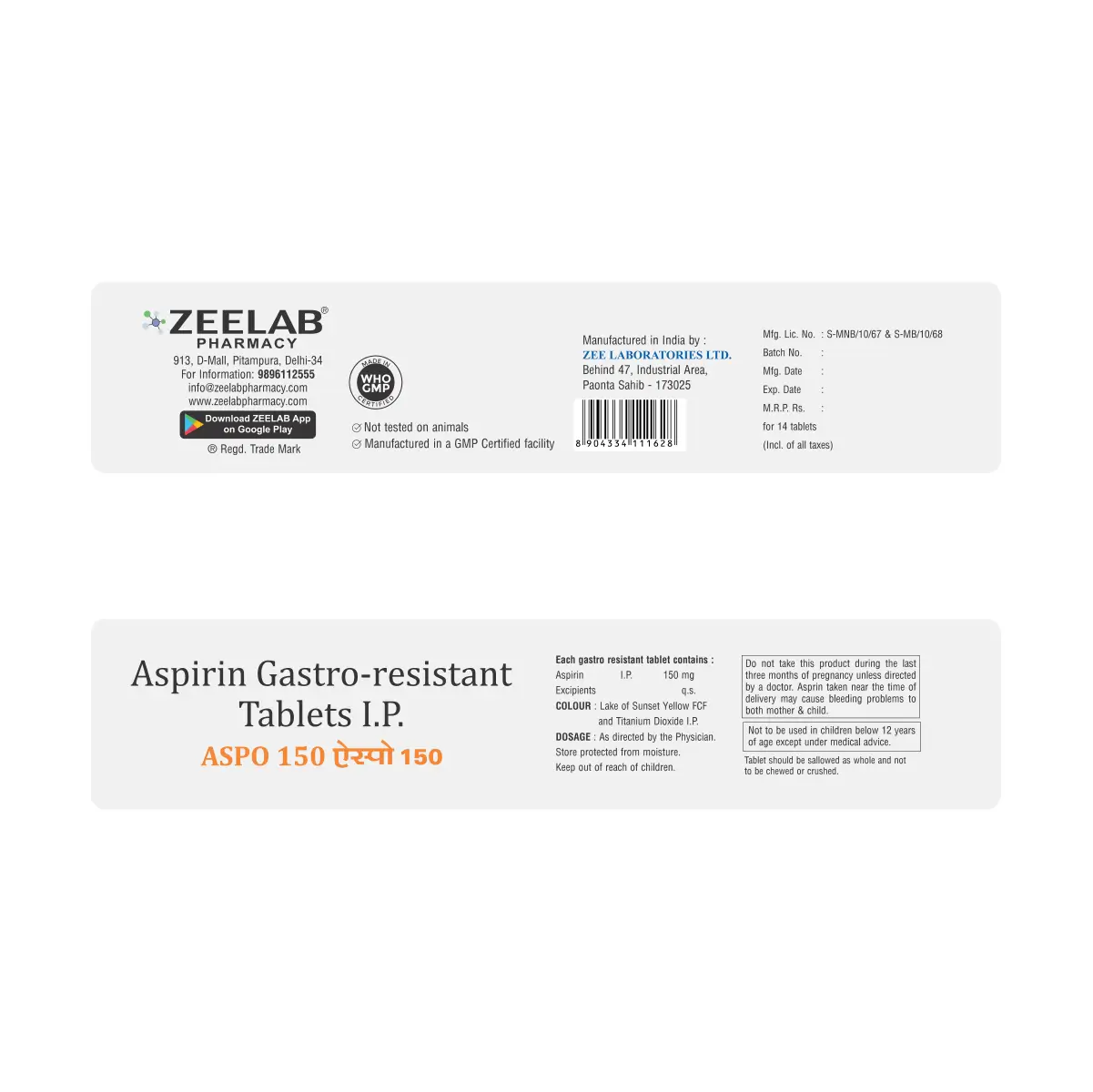 Aspo 150 Antiplatelet Tablet