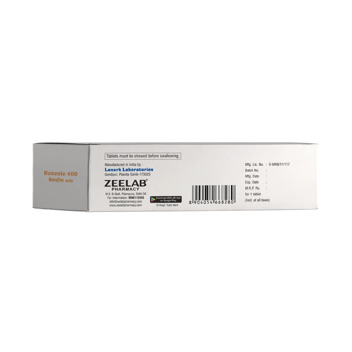 Banzole 400 Anti Worm Tablet