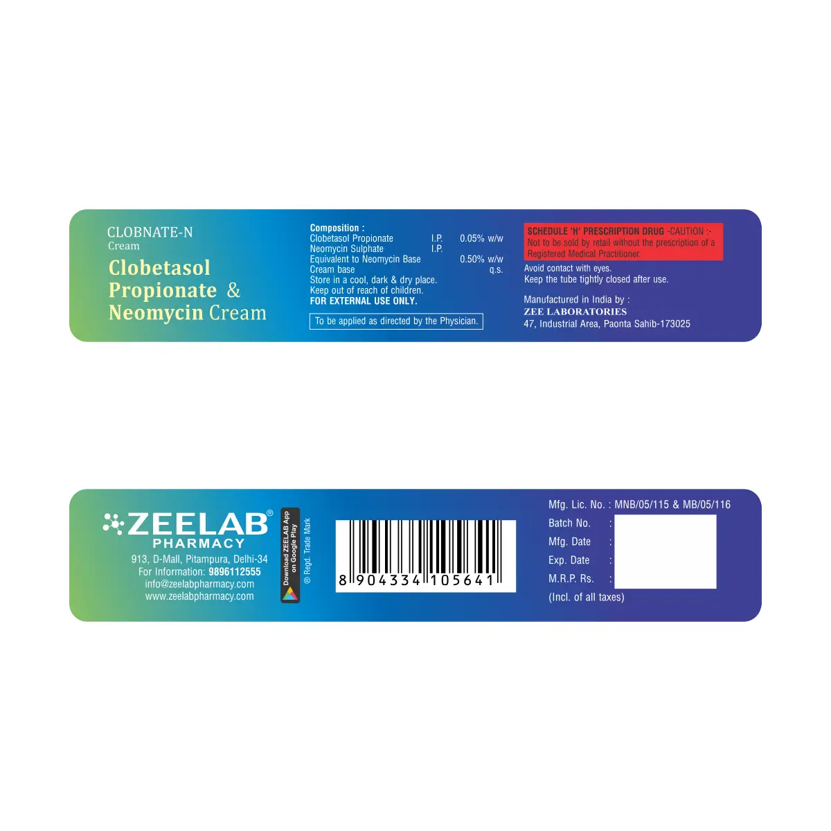 Clobnate N Cream 15 gm | Reduces Fungal Infection, Itching & Redness
