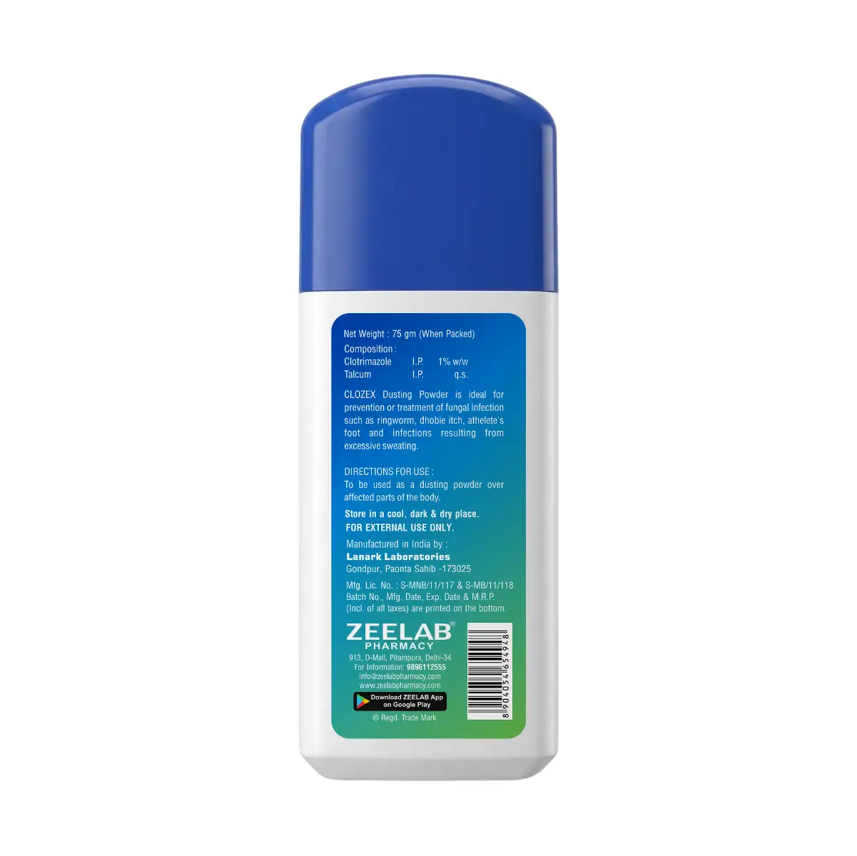 Clozex 1% Clotrimazole Dusting Powder