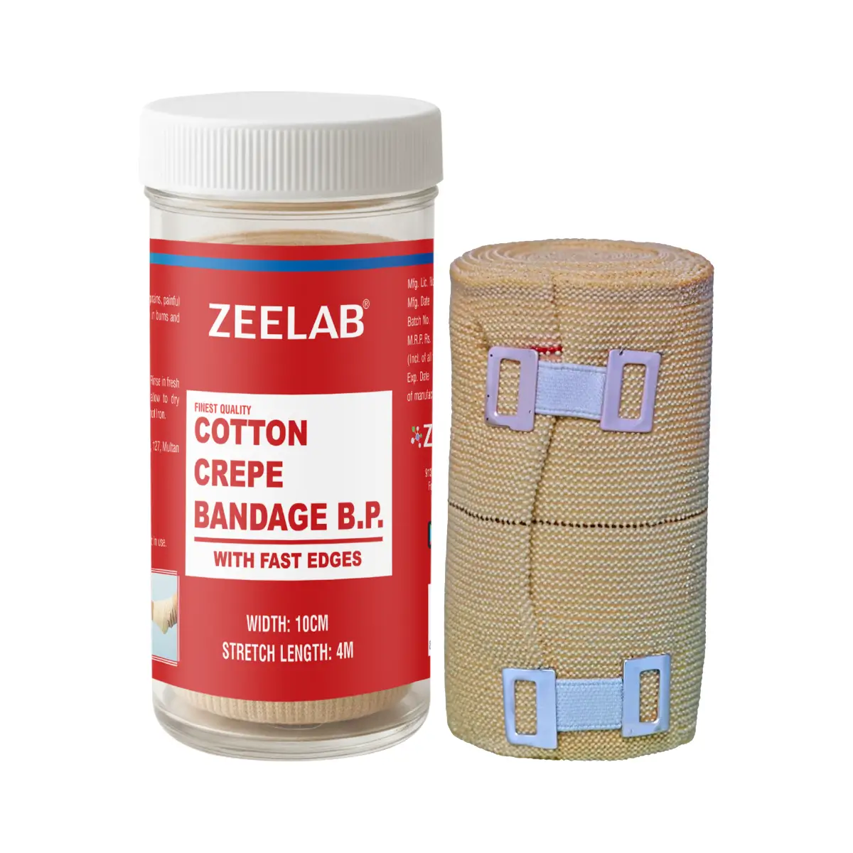 Cotton Crepe Bandage (4m x 10cm) for Muscle Support Joint Pain Relief