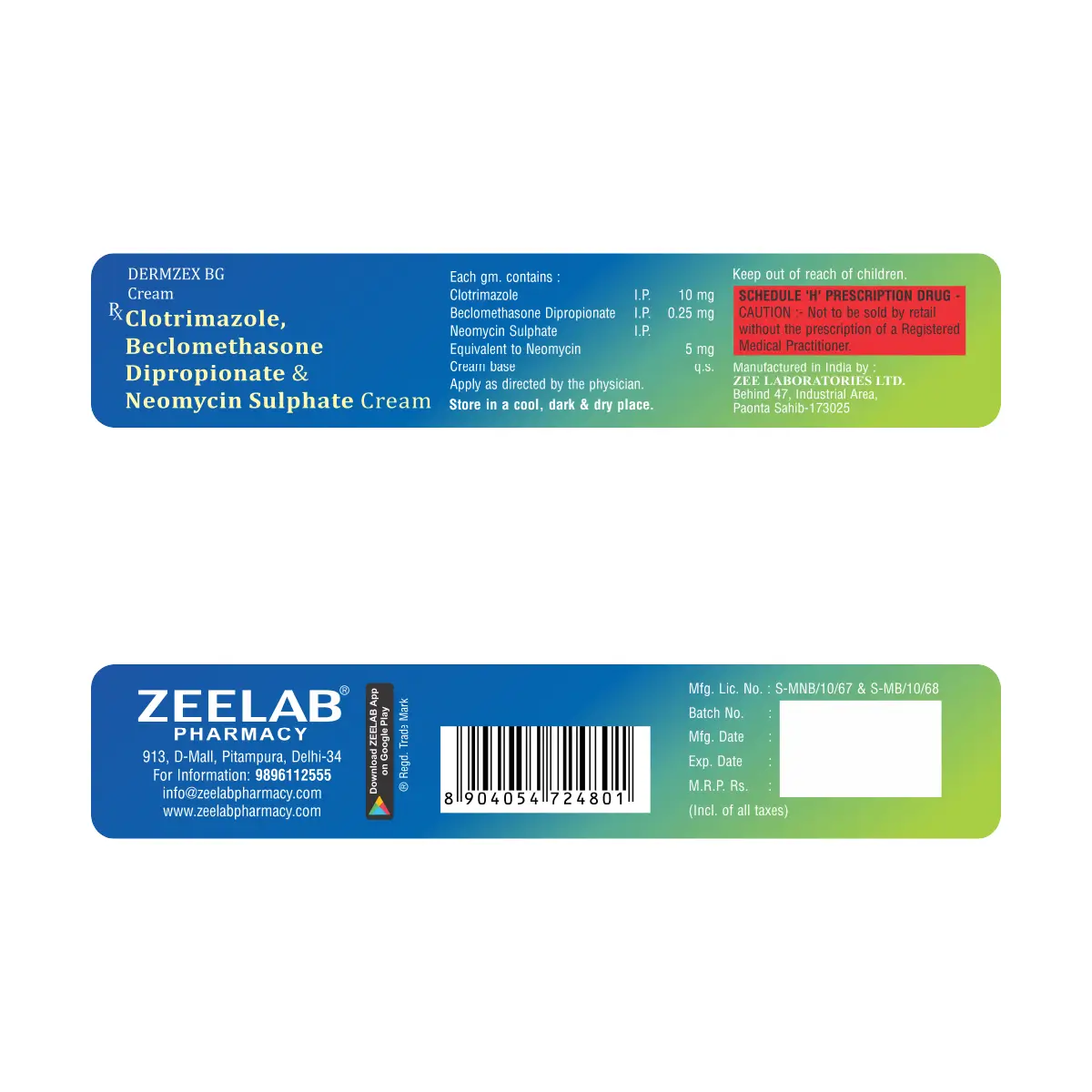 Dermzex BG Skin Infections Cream