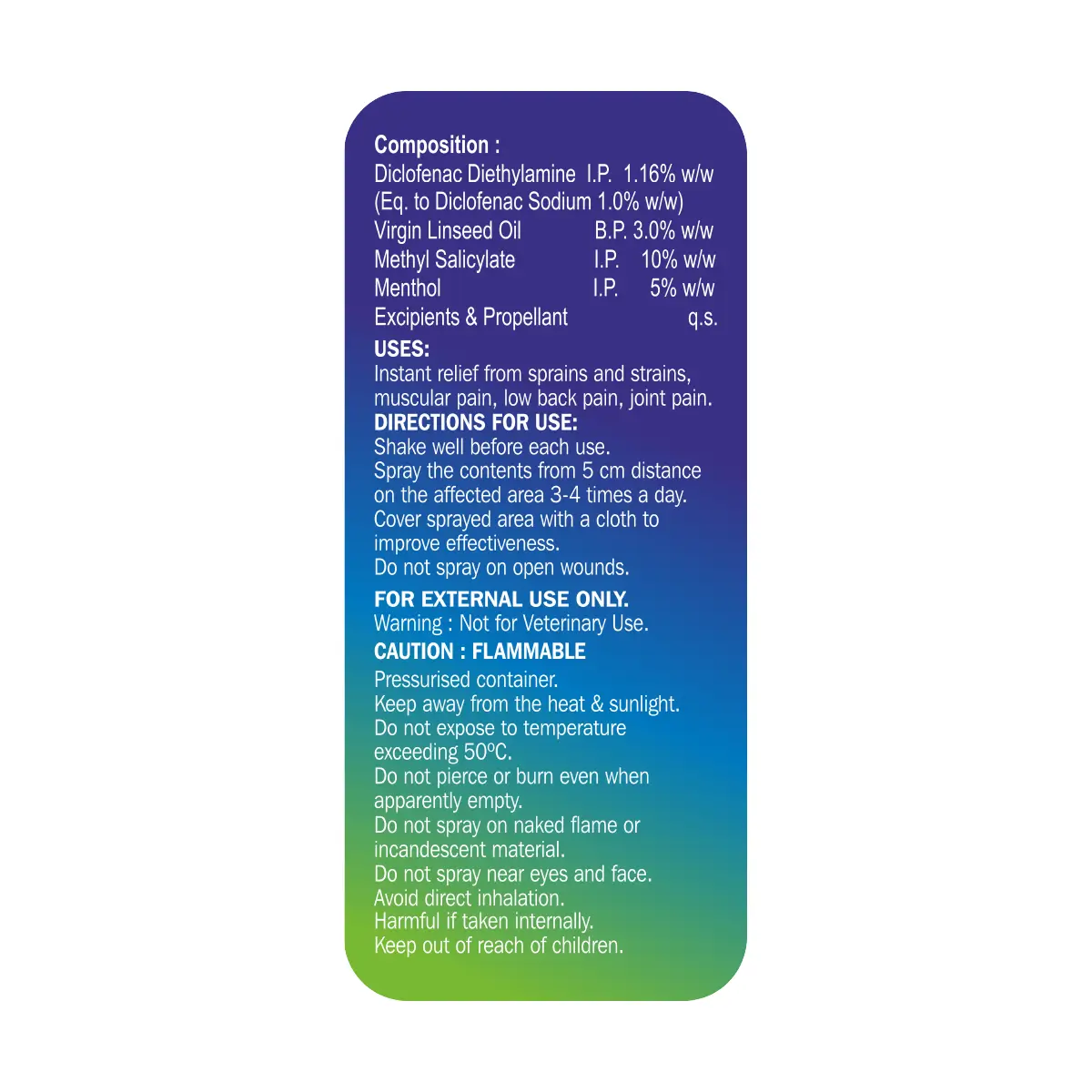 Dicamol Spray 30 gm | Relieves Muscle Ache, Joint Pain & Inflammation