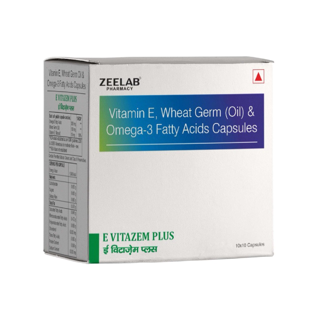 E Vitazem Plus Softgel Vitamin E Capsule | Antioxidant Protection, Heart & Immunity Support
