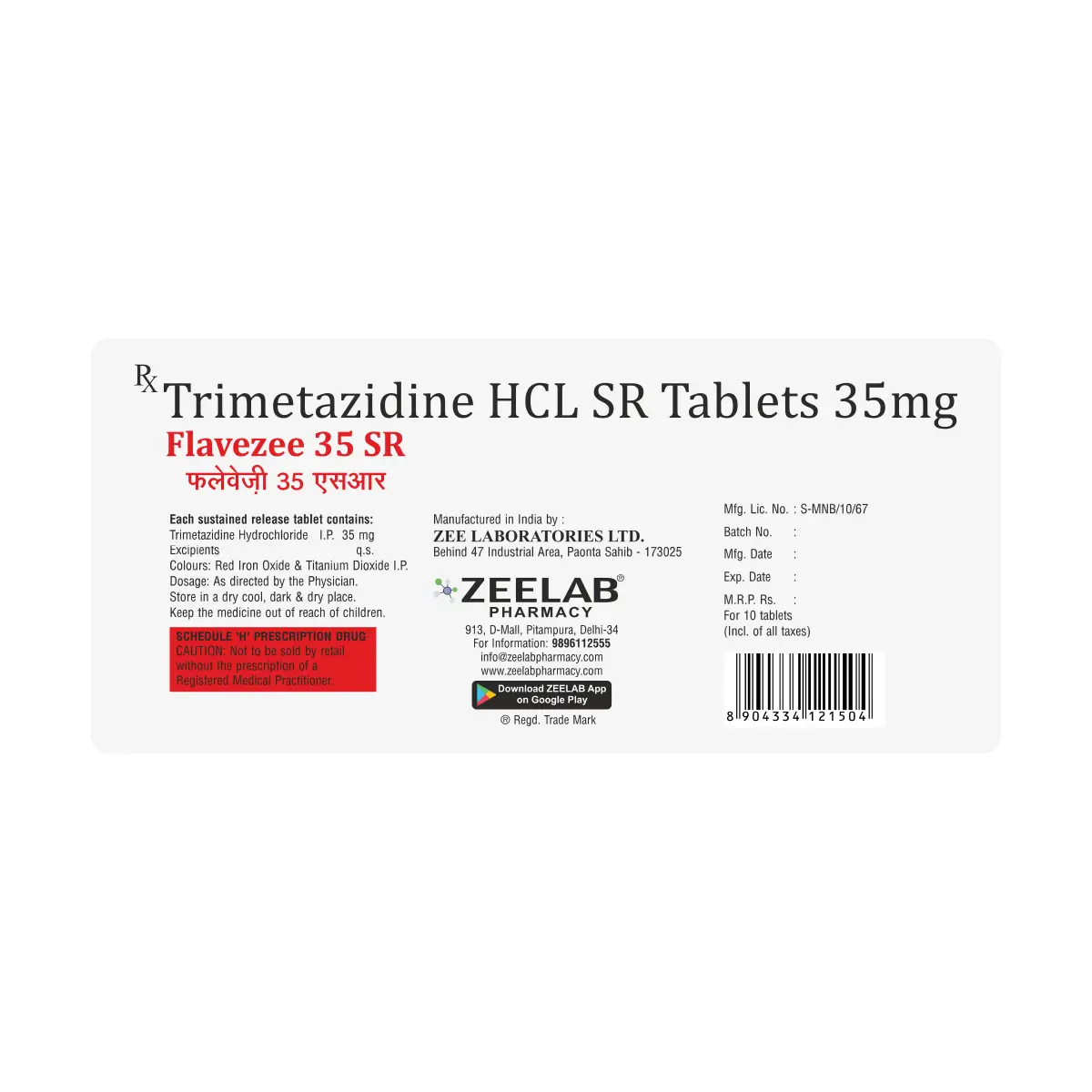 Flavezee 35 SR Tablet