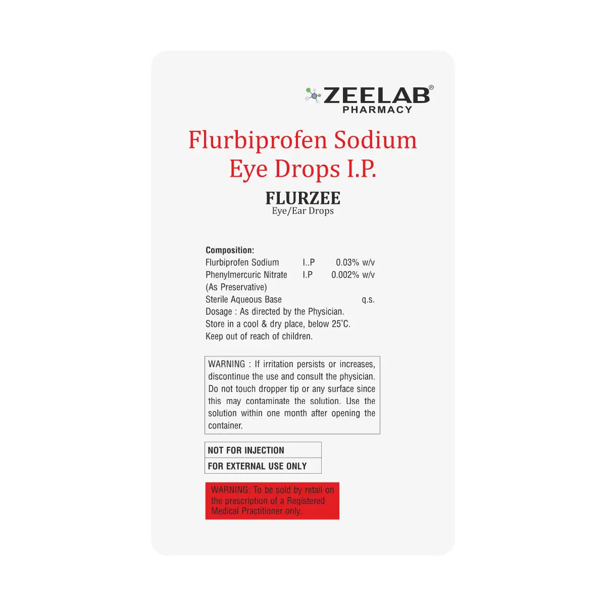 Flurzee Ocular Pain Eye Drops 5 ml