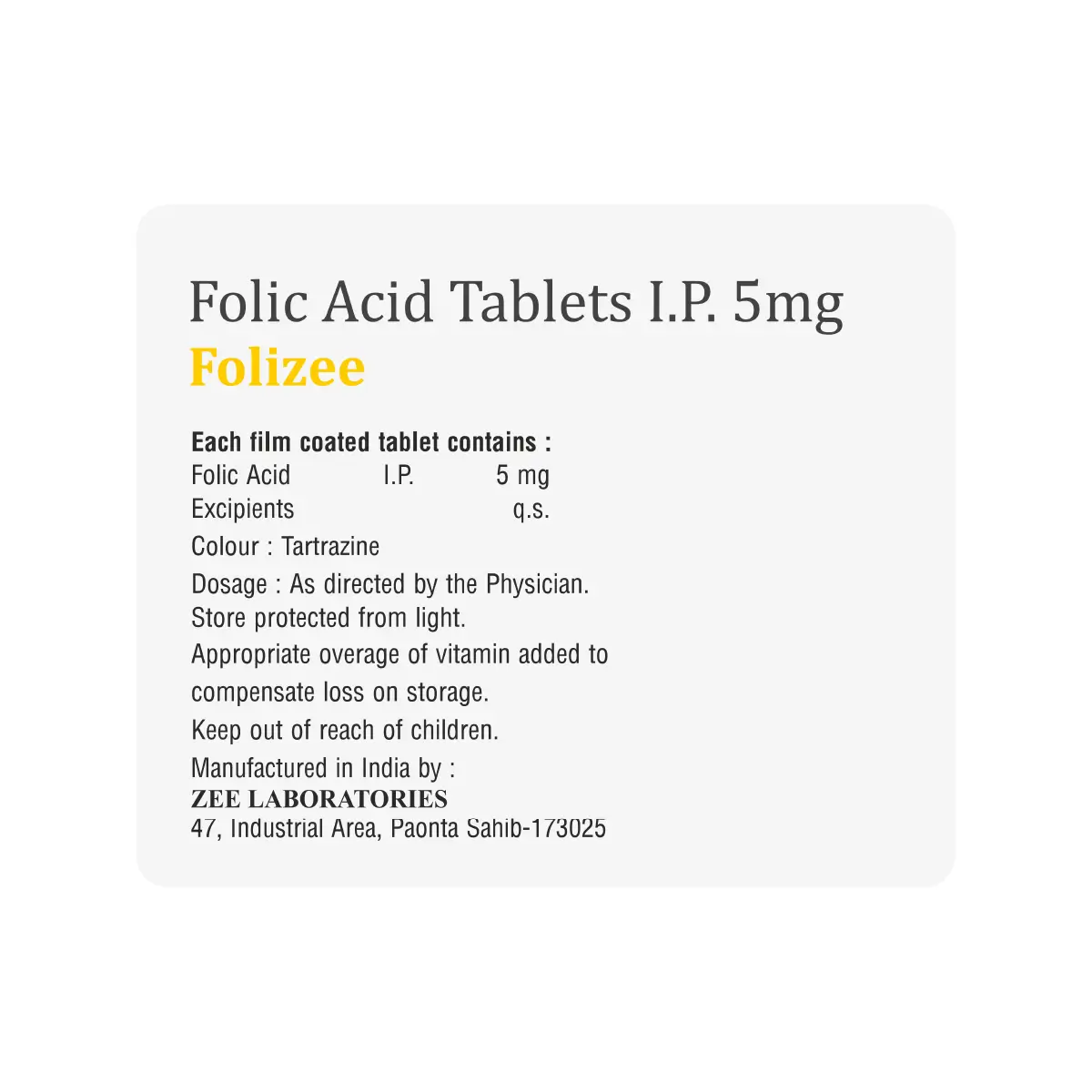 Folizee Folic Acid Tablet | Helps Prevent Folic Acid Deficiency & Support Healthy Pregnancy