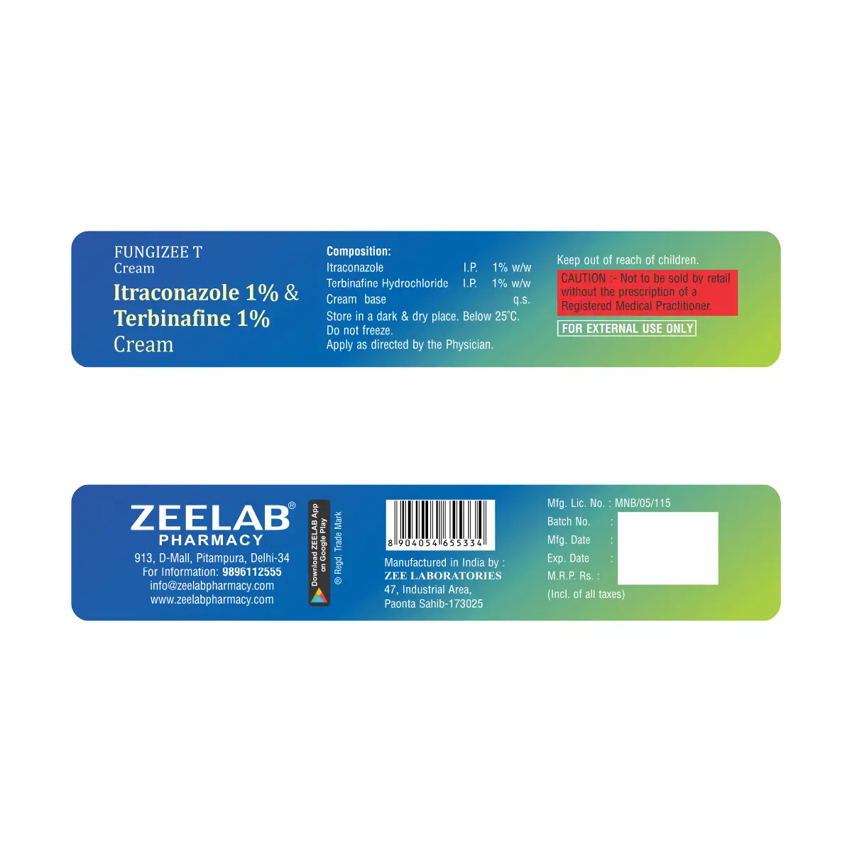 Fungizee-T Antifungal Cream 15 gm | Helps Treat Fungal Skin Infections