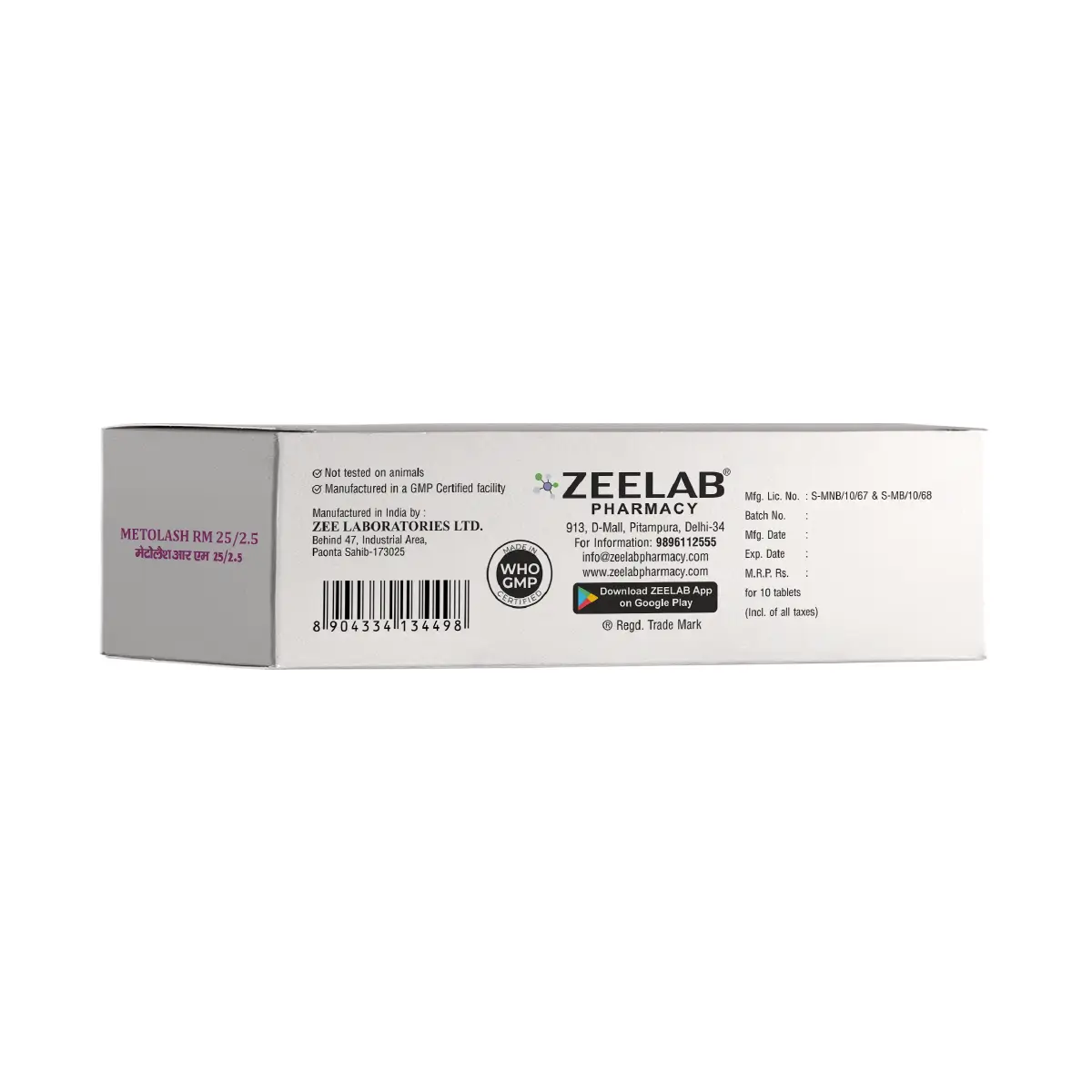 Metolash RM 25/2.5 Tablet