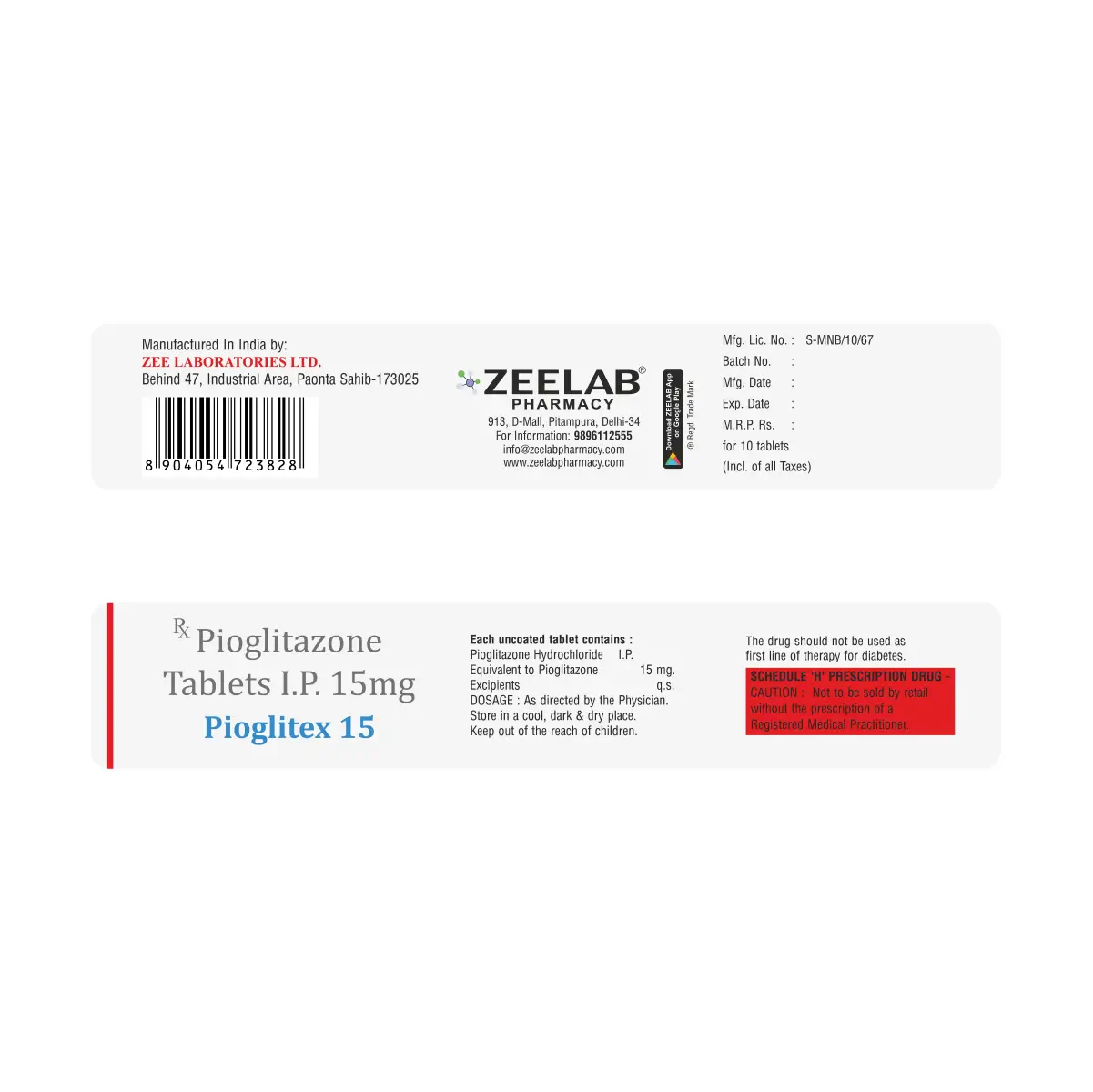 Pioglitex 15 Tablet