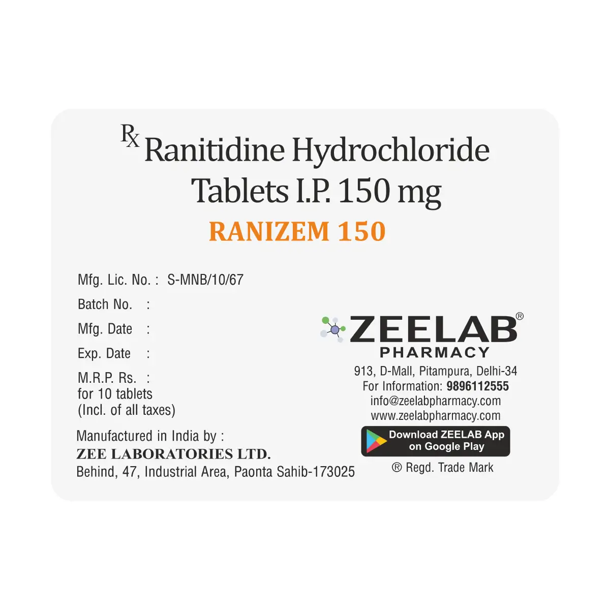 Ranizem 150 Tablet