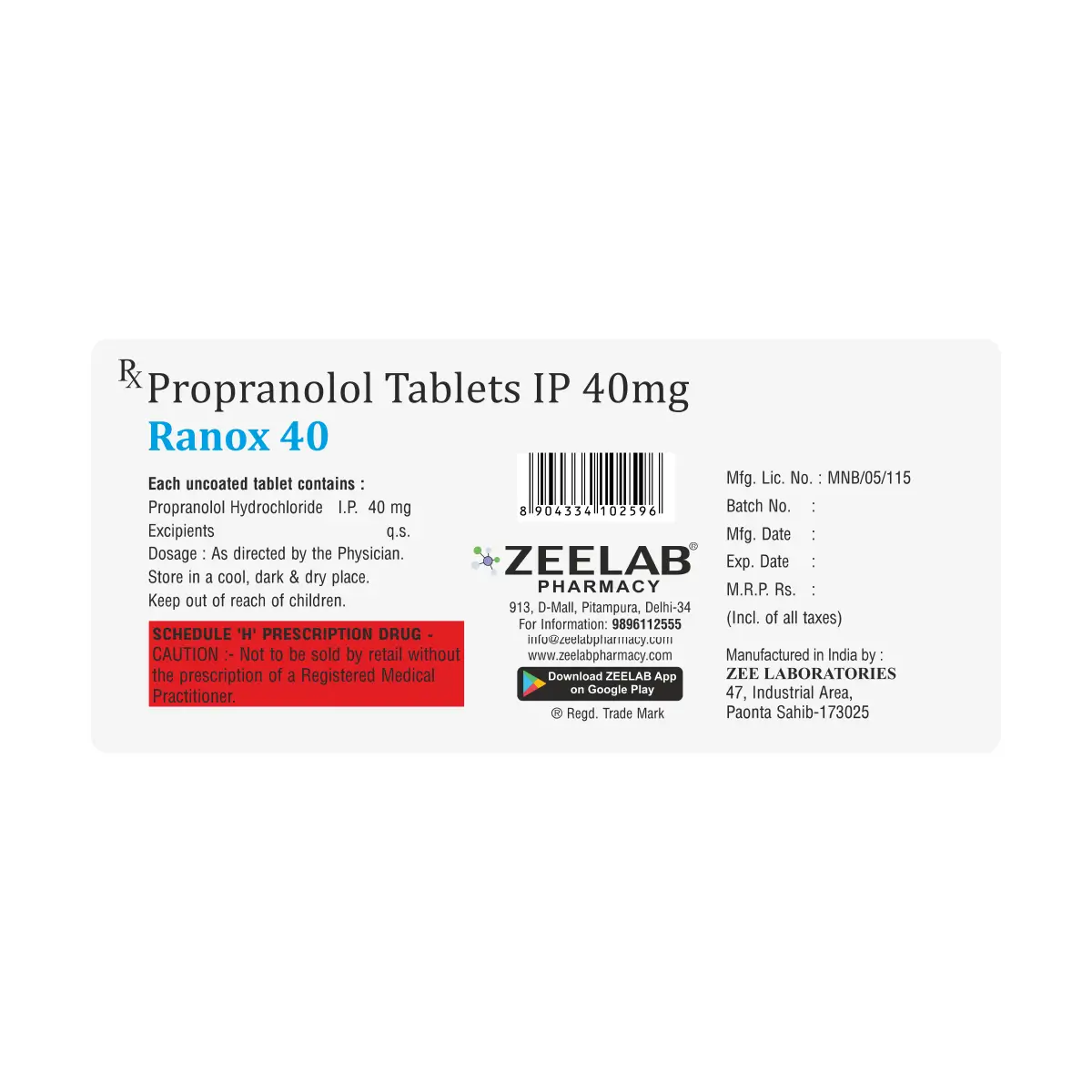 Ranox 40 Tablet