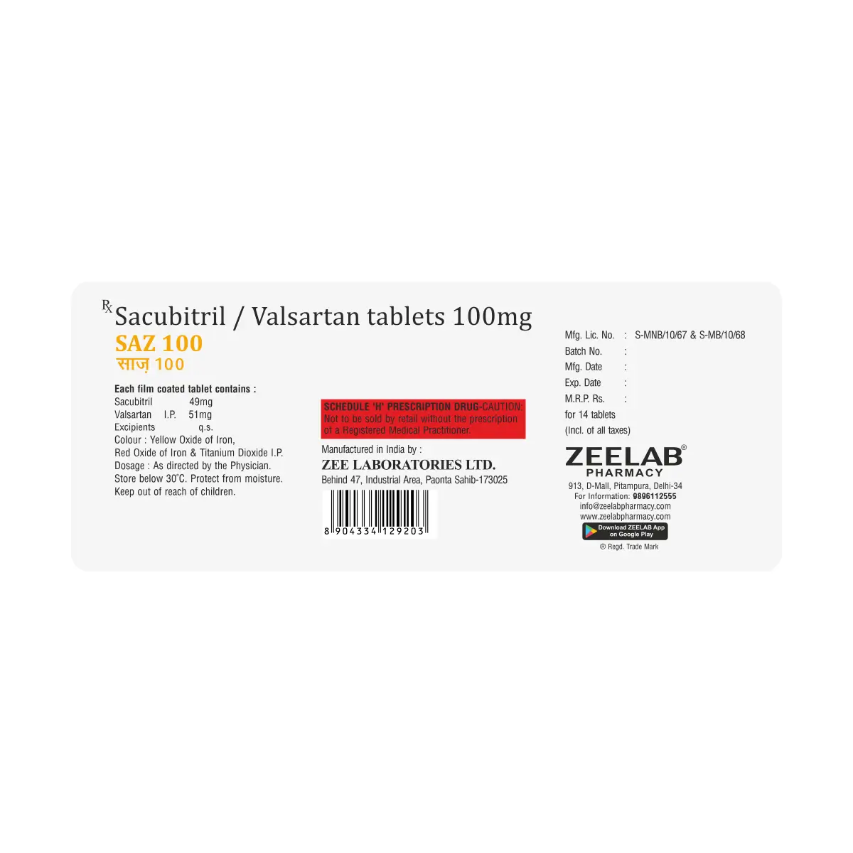 Saz 100 Tablet