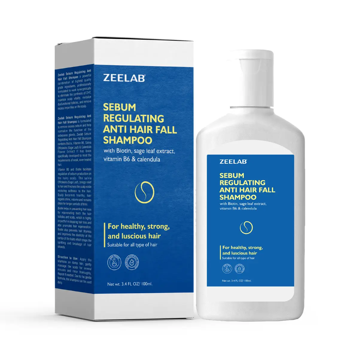 Zeelab Sebum Regulating Anti Hair Fall Shampoo 100ml