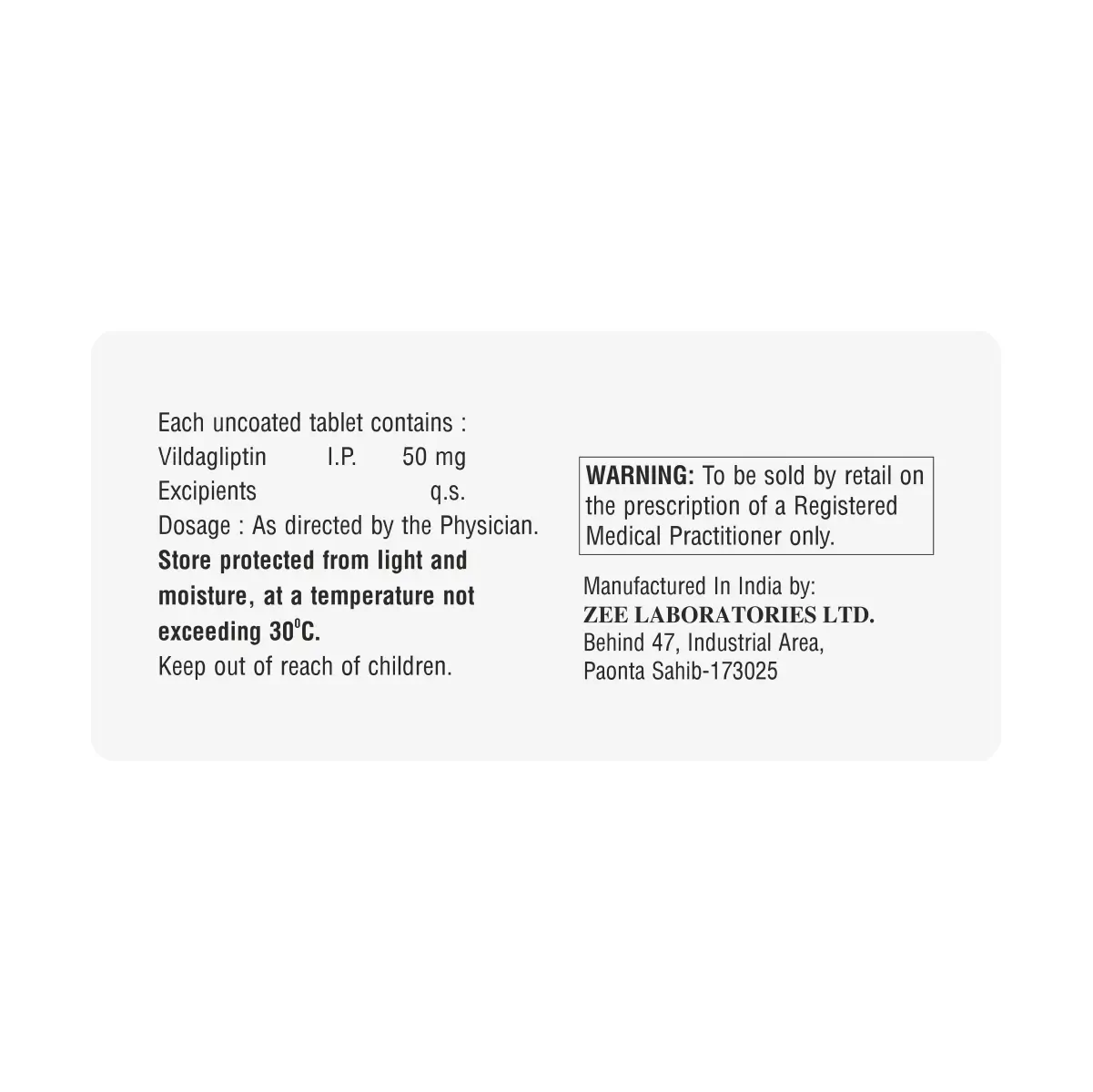 Vildazem 50 Tablet