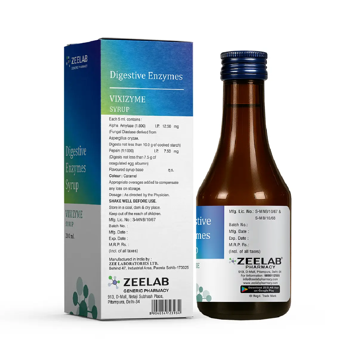 Vixizyme Syrup 200 ml | Supports Food Digestion, Reduces Gas & Indigestion
