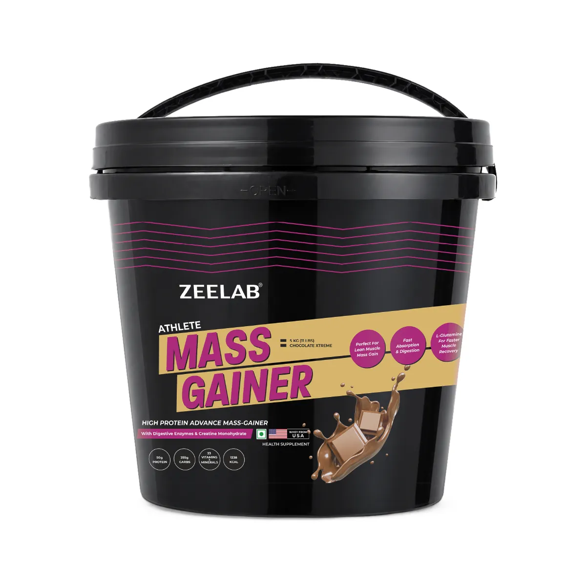 ZEELAB Athlete Mass Gainer 5kg Chocolate Flavour