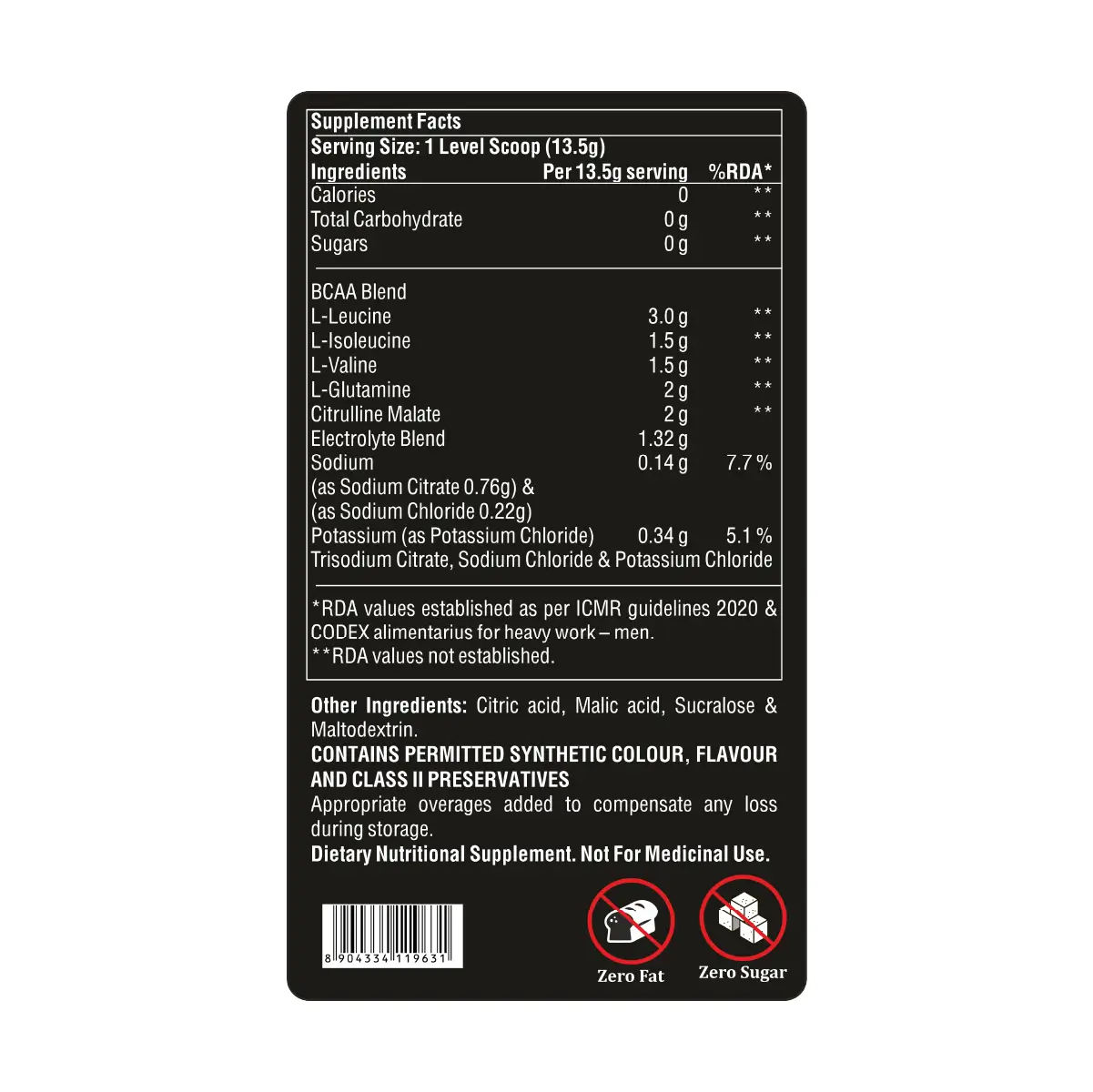 ZEELAB BCAA Cola Flavour - 400gm