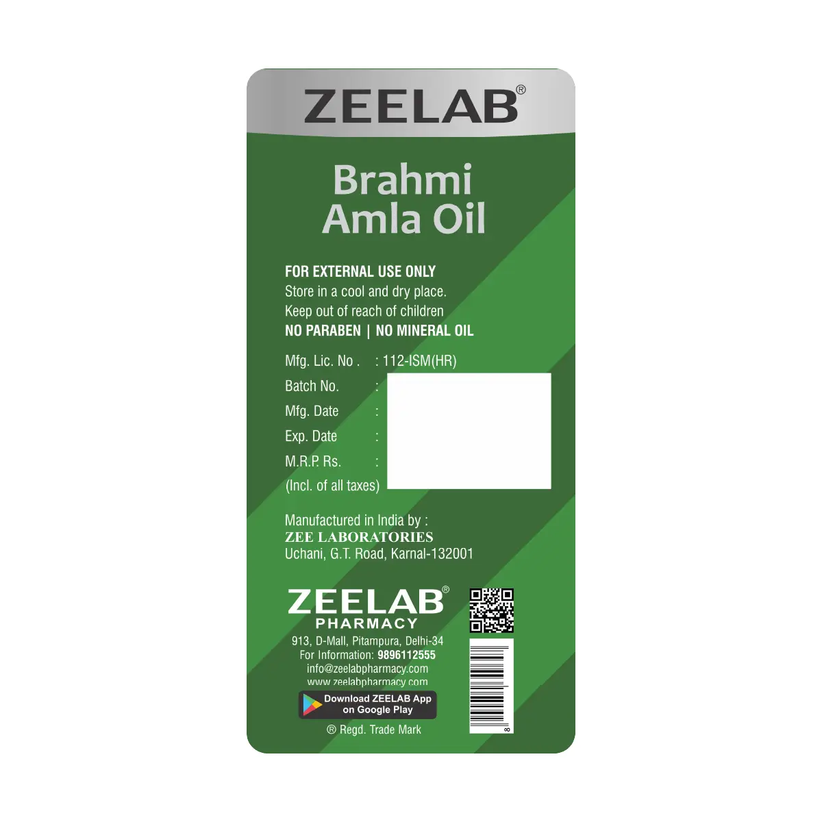  Zeelab Brahmi Amla Hair Oil 200ml