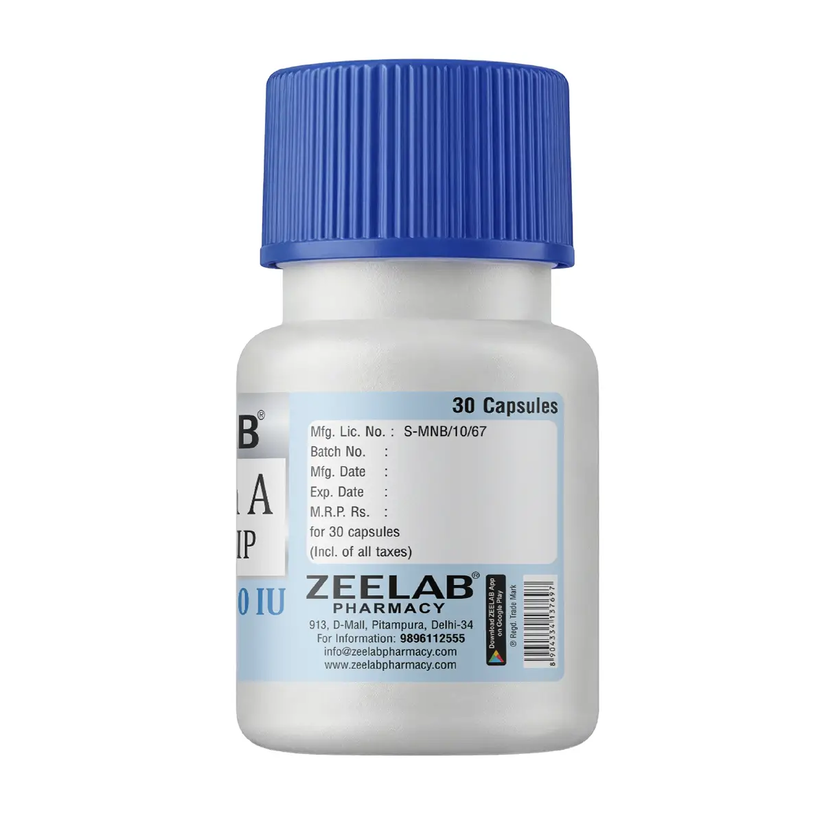 Zeelab Vitamin A Capsule | Supports Vision, Skin & Immunity Health